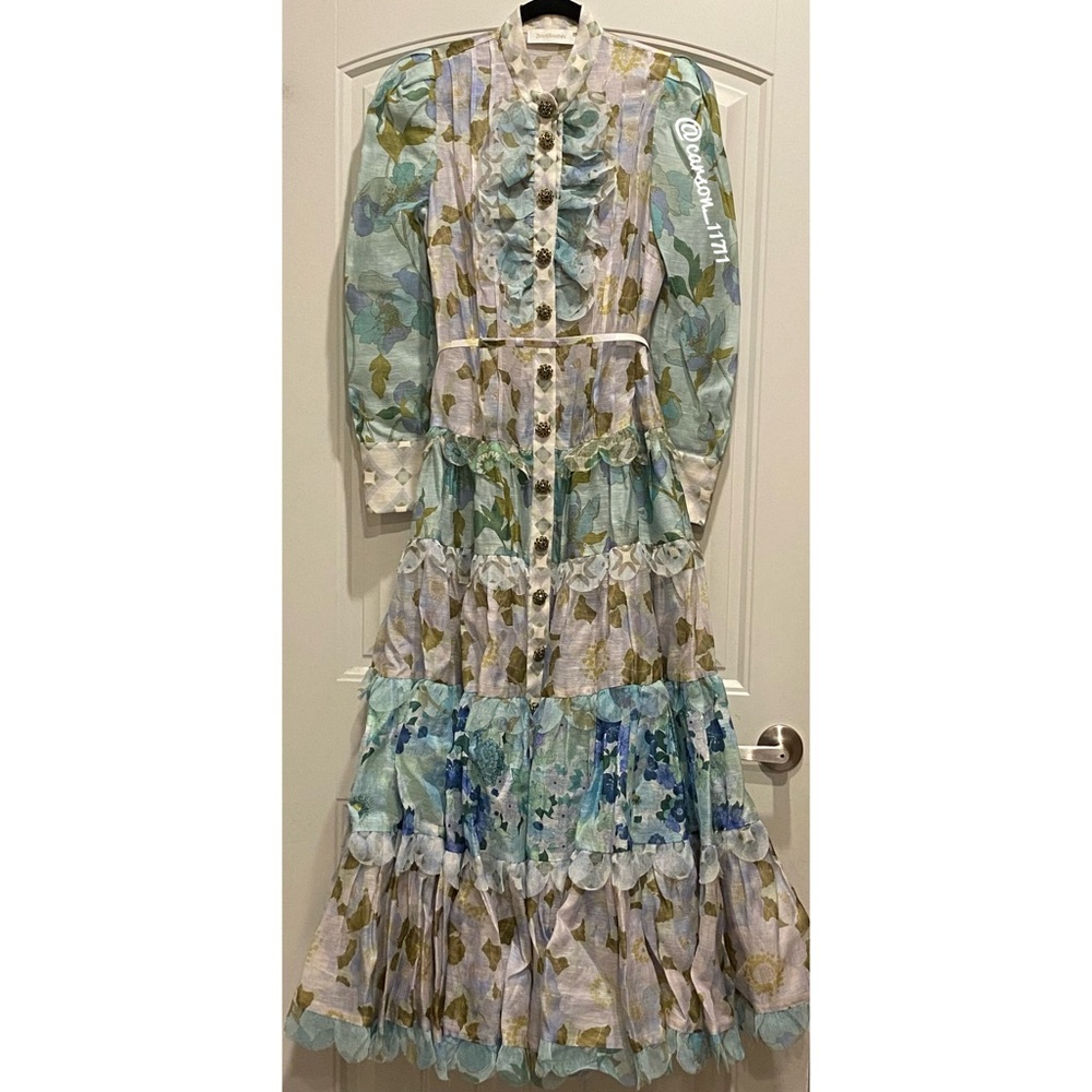 Zimmermann Rhythm Scalloped Printed Dress - Picture 2 of 12